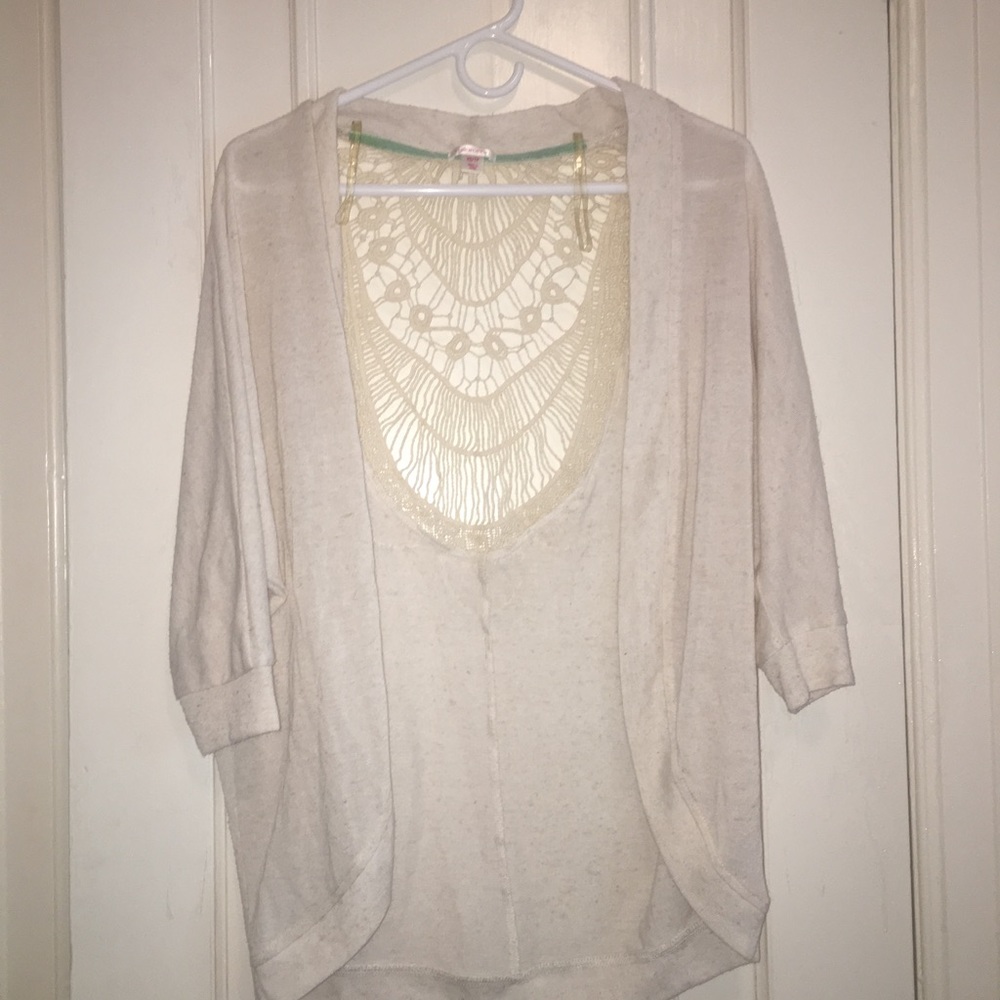 Crochet back slouchy cardigan